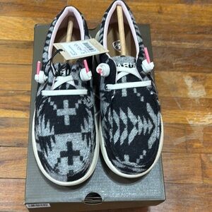 Ariat Black and White Patterned Flats